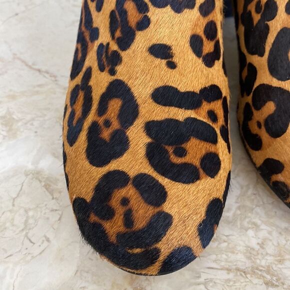 NWOT Urban Outfitters Pony Hair Leopard Print Ankle Boots - Picture 9 of 13